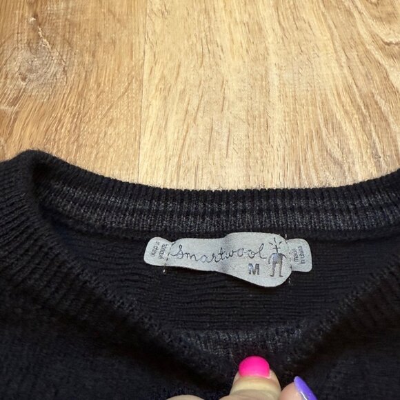 Smartwool Mens Crewneck Wool Sweater Black Cozy Warm Knit M - Picture 3 of 9